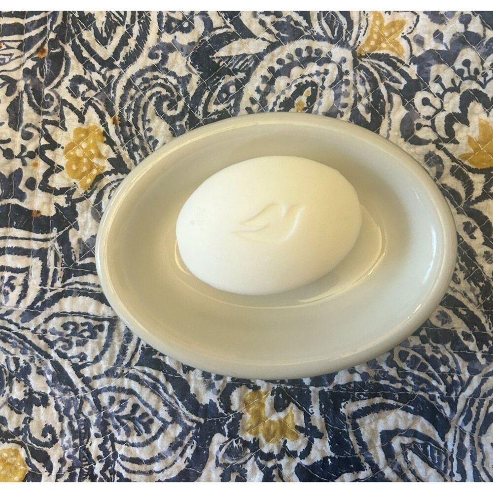 Vintage Hall USA Brown Ceramic Oval Soap Dish Trinket Bowl Ironstone Restaurant